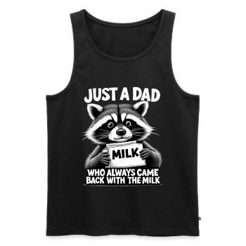 Mème du Papa Laveur et du Lait - Débardeur bio Premium Homme - noir - Devant - Michal (187cm)