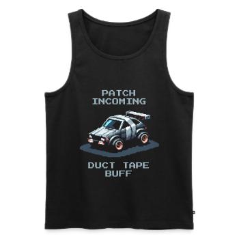 Patch: Duct Tape | RC Cars Humor - Männer Premium Bio Tank Top - Schwarz - Vorne - Michal (187cm)
