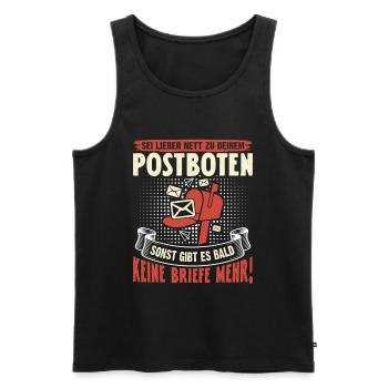 Postman BETTER BE NET TO YOUR POSTMAN - Men's Premium Organic Tank Top - black - Front - Michal (187cm)
