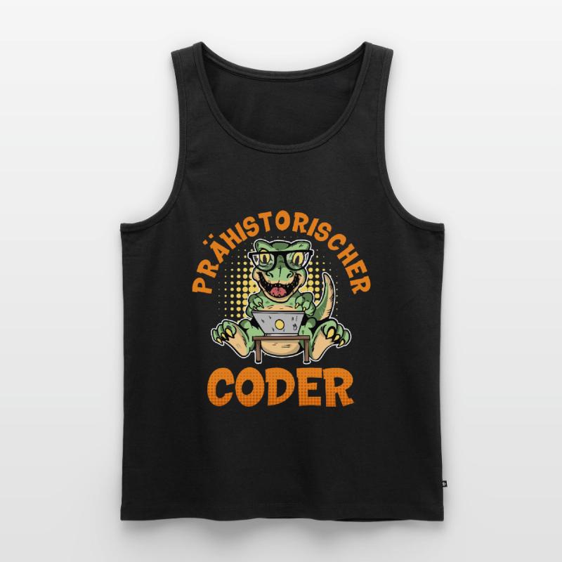 Coding PRÄHISTORISCHER CODER Lustiges Männer Premium Bio Tank Top