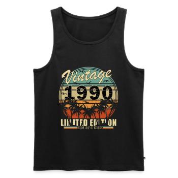 Vintage 1990 Limited Edition Palms - Männer Premium Bio Tank Top - Schwarz - Vorne - AI Model Male 178 light (178cm)