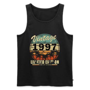 Vintage 1997 Limitierte Einzigartige Edition - Männer Premium Bio Tank Top - Schwarz - Vorne - AI Model Male 178 light (178cm)