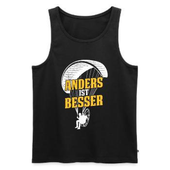 Gleitschirmflieger ANDERS IST BESSER Lustiges - Männer Premium Bio Tank Top - Schwarz - Vorne - Michal (187cm)