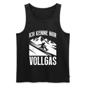 Schlitten Training ICH KENNE NUR VOLLGAS LUSTIG - Männer Premium Bio Tank Top - Schwarz - Vorne - Michal (187cm)