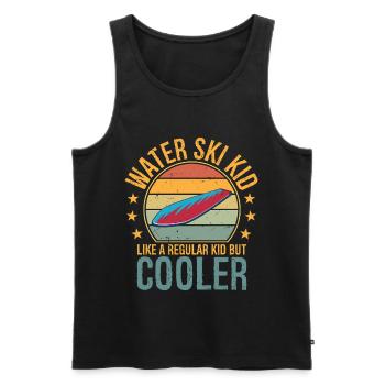 Funny Water Ski Kid Water Sports Water Skiing - Men's Premium Organic Tank Top - black - Front - AI Model Male 178 light (178cm)