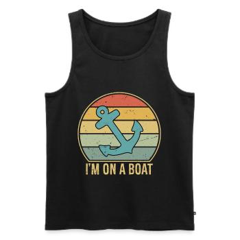 I'm On A Boat - Männer Premium Bio Tank Top - Schwarz - Vorne - AI Model Male 178 light (178cm)