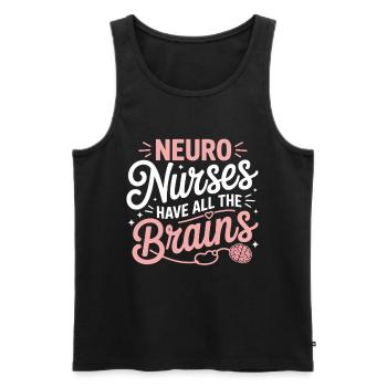 Neuropflegerinnen Gehirnhelden - Männer Premium Bio Tank Top - Schwarz - Vorne - AI Model Male 178 light (178cm)