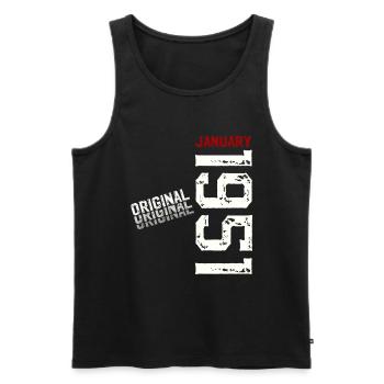 75th Birthday Original January Born 1951 - Men's Premium Organic Tank Top - black - Front - Michal (187cm)