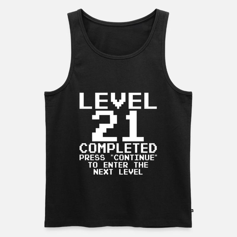 Level 21 Completed Pixel Quest - Männer Premium Bio Tank Top - Schwarz