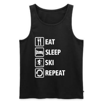 Eat Sleep Ski Repeat - Ski - Ski - Men's Premium Organic Tank Top - black - Front - AI Model Male 178 light (178cm)