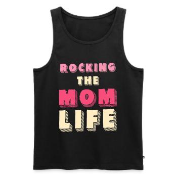 Rocking the Mom Life Shirt - Männer Premium Bio Tank Top - Schwarz - Vorne - Michal (187cm)