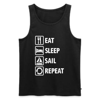 Eat Sleep Sail Repeat - Sailing Sailboat - Men's Premium Organic Tank Top - black - Front - Michal (187cm)