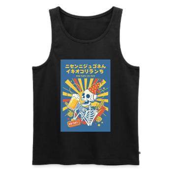 Silvester 2026 Skeleton Party Feier - Männer Premium Bio Tank Top - Schwarz - Vorne - Michal (187cm)
