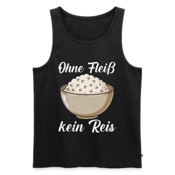 Kochen OHNE FLEISS KEIN REIS Kocher Lustiges - Männer Premium Bio Tank Top - Schwarz - Vorne - AI Model Male 178 light (178cm)