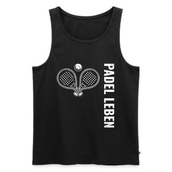 Padel Player PADEL LIFE Padel Racket Fun - Men's Premium Organic Tank Top - black - Front - AI Model Male 178 light (178cm)