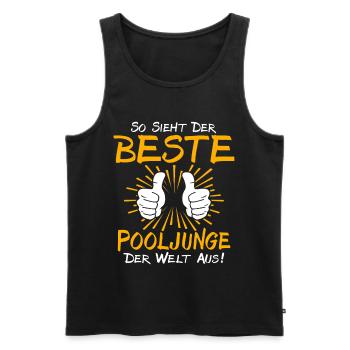 Idée cadeau pour Pool Boy - Débardeur bio Premium Homme - noir - Devant - Michal (187cm)