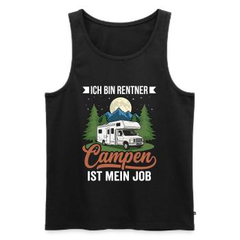 Rentner-Job: Campen! – Humorvolles Camper Design - Männer Premium Bio Tank Top - Schwarz - Vorne - Michal (187cm)