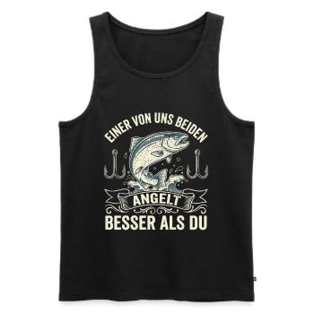 Meilleur mot de pêcheur – Chemise de pêche drôle - Débardeur bio Premium Homme - noir - Devant - AI Model Male 178 light (178cm)