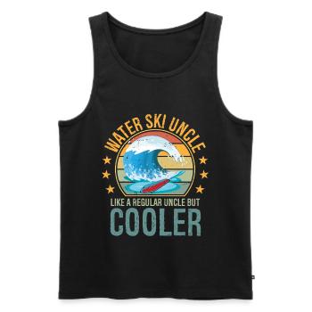 Waterski Uncle Uncle Day Ski Lover Uncle Water Ski - Männer Premium Bio Tank Top - Schwarz - Vorne - AI Model Male 178 light (178cm)