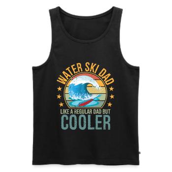 Waterski Dad Fathers Day Ski Lover Dad Water Ski - Men's Premium Organic Tank Top - black - Front - AI Model Male 178 light (178cm)