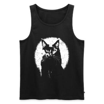 Maine Coon T-shirt – big cat majestic cat - Men's Premium Organic Tank Top - black - Front - AI Model Male 178 light (178cm)