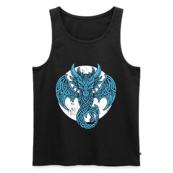 Design Nordique Guerrier Dragon Mythique - Débardeur bio Premium Homme - noir - Devant - AI Model Male 178 light (178cm)