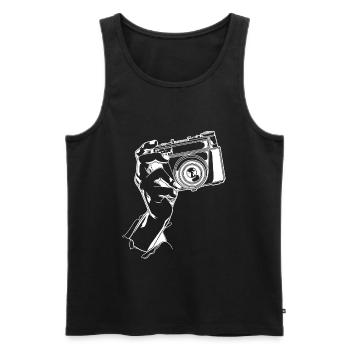 Photography - Men's Premium Organic Tank Top - black - Front - Michal (187cm)