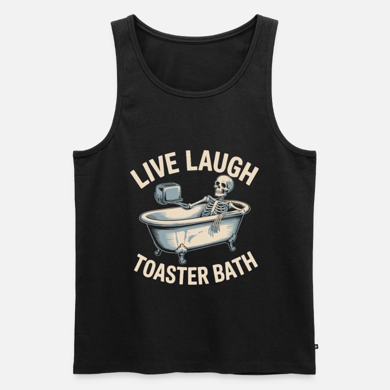 Live-Lach-Toaster-Bad - Männer Premium Bio Tank Top - Schwarz
