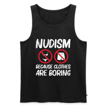 Nacktheit Nacktheit Symbol Naturismus Freiheit Naturist - Männer Premium Bio Tank Top - Schwarz - Vorne - Michal (187cm)
