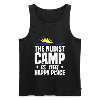 Naturismus Nudismus-Symbol Freiheitsliebhaber Nudistencamp - Männer Premium Bio Tank Top - Schwarz - Vorne - Michal (187cm)