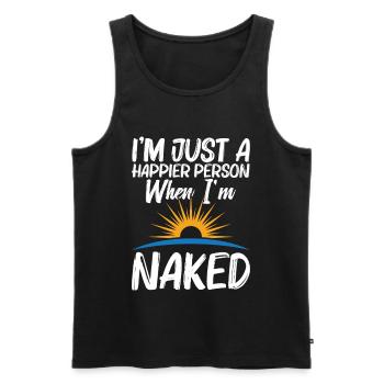 Nudistencamp Freiheitsliebhaber Naturismus-Ausrüstung Nacktheit - Männer Premium Bio Tank Top - Schwarz - Vorne - Michal (187cm)