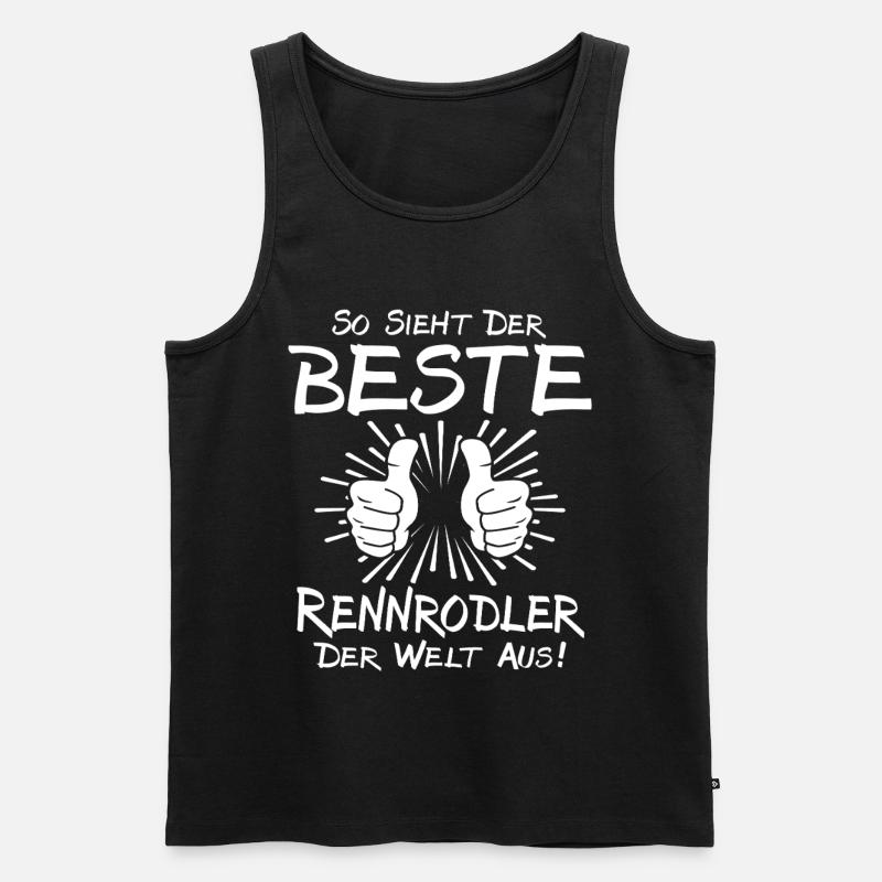 Bester Rennrodler - Männer Premium Bio Tank Top - Schwarz