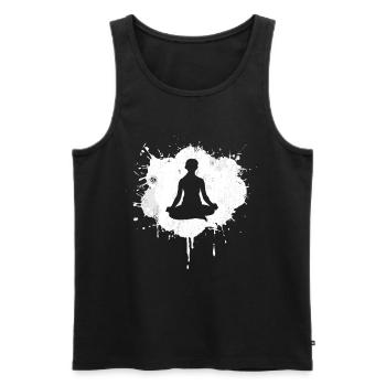 Yoga Lover Drawing - Men's Premium Organic Tank Top - black - Front - Michal (187cm)