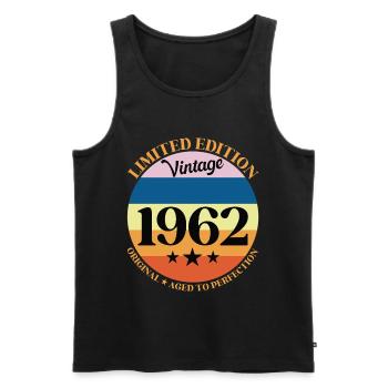 1962 Vintage Birthday Gift 62 - Men's Premium Organic Tank Top - black - Front - Michal (187cm)