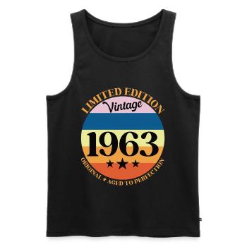 1963 Vintage Birthday Gift 63 Birthday - Men's Premium Organic Tank Top - black - Front - Michal (187cm)