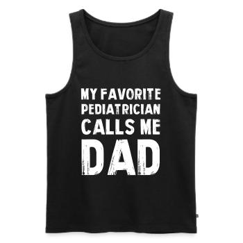 Mein Lieblingspädiater ruft Dad - Männer Premium Bio Tank Top - Schwarz - Vorne - AI Model Male 178 light (178cm)