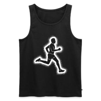 Course à pied, jogging, coureurs masculins garçons - Débardeur bio Premium Homme - noir - Devant - Michal (187cm)