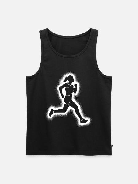 Running Jogging Ladies Girl Runner - Men's Premium Organic Tank Top - black