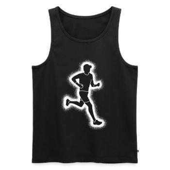 Laufen Joggen Jungen Herren Läufer - Männer Premium Bio Tank Top - Schwarz - Vorne - AI Model Male 178 light (178cm)