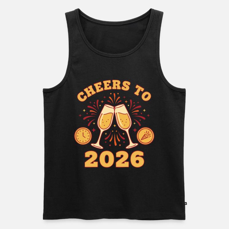 Prost auf die Neujahrsfeier 2026 - Männer Premium Bio Tank Top - Schwarz