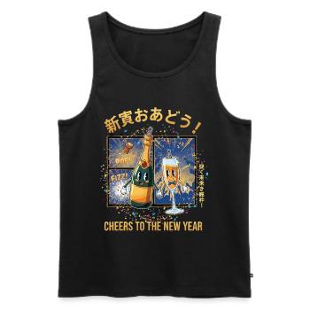 Cheers To The New Year Fireworks Celebration 2025 - Men's Premium Organic Tank Top - black - Front - AI Model Male 178 light (178cm)