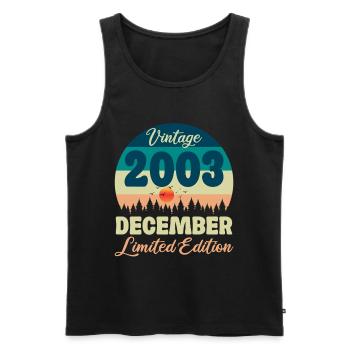 Geburtstagsgeschenk Dezember 2003 - Männer Premium Bio Tank Top - Schwarz - Vorne - Michal (187cm)
