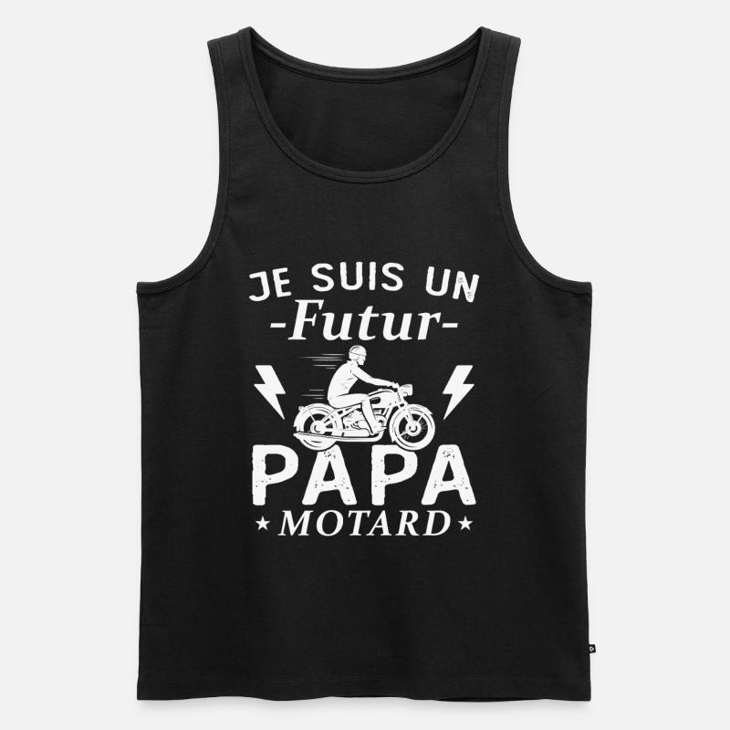 Ich bin ein werdender Biker-Vater - Männer Premium Bio Tank Top - Schwarz