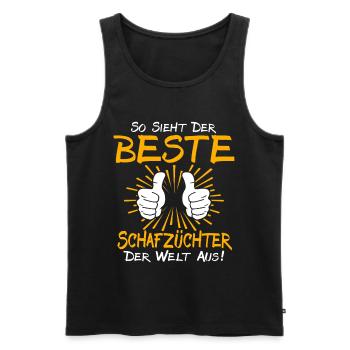 Sheep Farmer Gift Idea - Men's Premium Organic Tank Top - black - Front - AI Model Male 178 light (178cm)