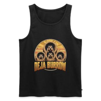 Groundhog Day Groundhog Deja Burrow - Men's Premium Organic Tank Top - black - Front - AI Model Male 178 light (178cm)