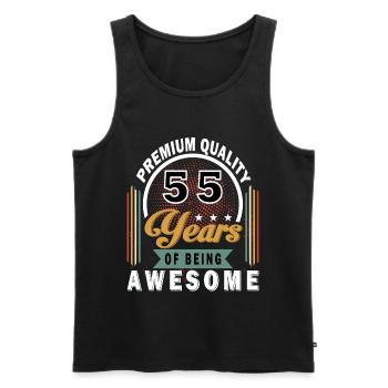 55 Jahre Großartig Badge - Männer Premium Bio Tank Top - Schwarz - Vorne - AI Model Male 178 light (178cm)