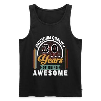 30 ans d’anniversaire génial - Débardeur bio Premium Homme - noir - Devant - AI Model Male 178 light (178cm)