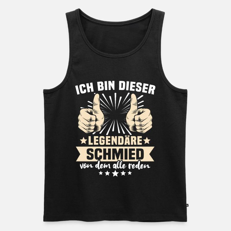 Schmied Sprüche - Männer Premium Bio Tank Top - Schwarz