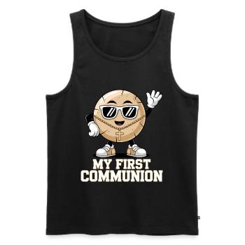First Communion Cookie with Style - Men's Premium Organic Tank Top - black - Front - AI Model Male 178 light (178cm)