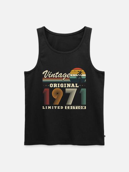 Originales Retro-Jubiläumsgeschenk von 1971 - Männer Premium Bio Tank Top - Schwarz
